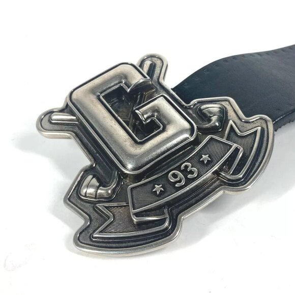 GUCCI 223896 G logo buckle belt Leather Black/Silver main image 11